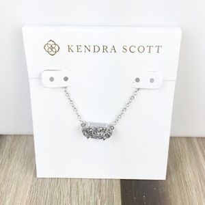 Kendra Scott Ever platinum drusy silver necklace